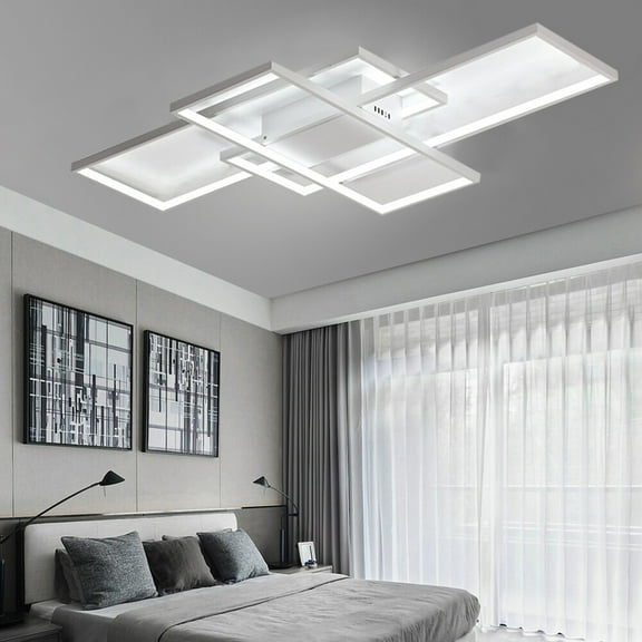 Modern 80W LED Ceiling Light Acrylic Chandelier Lamp Simple Living Room Bedroom