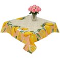 thumbnail image 2 of Yellow Lemon Table Cloth Waterproof Tablecloths, Summer Boho Country Fruits Beige Geometric Tablecloth Dining Table Cover for Kitchen Party Tabletop Outdoor, Square Tablecloth 60x60 Inch, 2 of 9