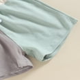 thumbnail image 7 of FNNMNNR Toddler Baby 2Pcs Summer Outfits  Short Sleeve Contrast Color Patchwork Tops + Shorts Set, 7 of 7