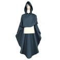 thumbnail image 7 of LEKODE steampunk costume for woman capes for adults cloak with hood women waterproof cloak Hooded Medium Women Cape Vintage Overcoat Fashion Button Cloak Woolen Coat Cloak Dark Blue 2XL, 7 of 7