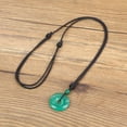 thumbnail image 4 of COAI Ping'an Kou Donut Green Agate Stone Pendant Necklace for Men Women, 4 of 6