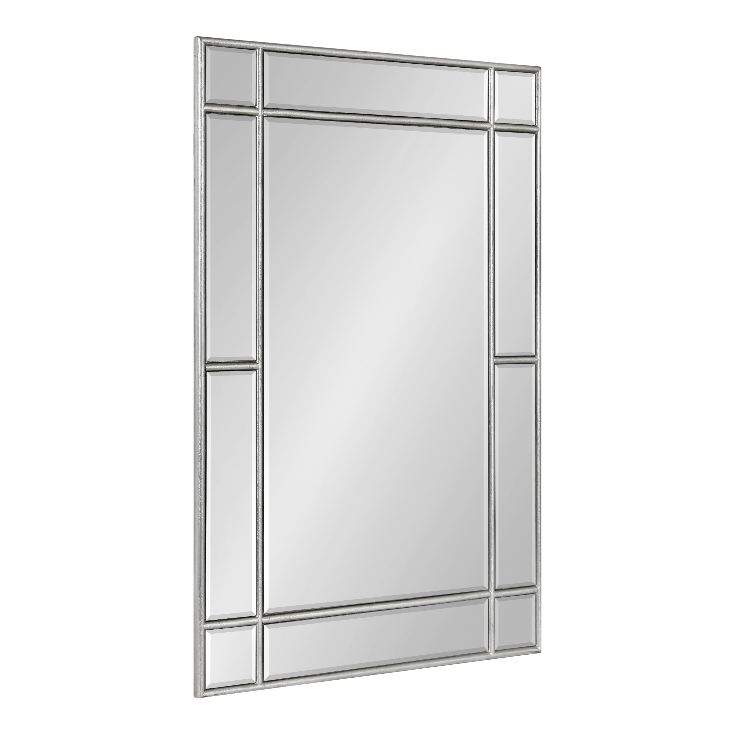 Silver Rectangular Wood Vanity Wall Mirror 20 x 30
