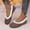 Gray, variant on Loafers for Women Winter Comfy Warm Fuzzy Lined Flats Low Heel Outdoor Casual Walking Cotton Shoes