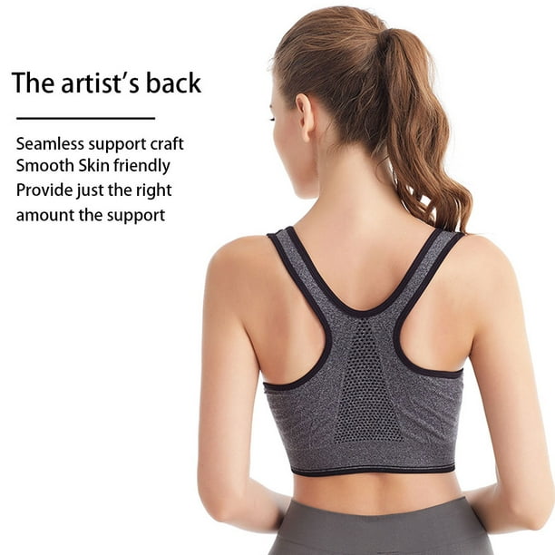 relayinert Fitness Top With Wide Application Breathable And Shock-absorbent  No Loose Thread Push Up Sports Bra black 3XL 