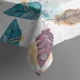 thumbnail image 5 of White Boho Tribal Feathers Pattern Square Tablecloth,Waterproof Square Table Cover,Wipeable Spillproof Washable Table Cover for Home Kitchen Party Decor 52"x52"(132x132cm), 5 of 6
