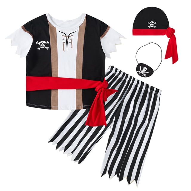 Disfraz de pirata Okbebe de Halloween para niños pequeños de 2 toneladas con sombrero