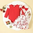 thumbnail image 2 of Futezty 3Pcs Toddler Baby Girls Skirt Christmas Set Outfits Long Sleeve Kids Casual Outfits(Pink,6-12M), 2 of 5