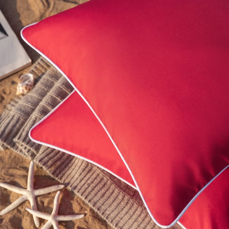 Phantoscope Outdoor Waterproof Throw Pillow, 12" x 20", Red, Set of 2 photo 3