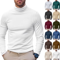Cyglowse Men's Soft Thermal Undershirt Mock Turtleneck Long Sleeve Breathable Lightweight Solid Color for Layering Tops White 2XL