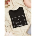 thumbnail image 3 of I Want You Women Black T-Shirt, Female x-Large, 3 of 4