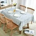 thumbnail image 7 of LOHASCASA Vinyl Oilcloth Tablecloth Oblong Spillproof Waterproof Wipeable Thick PVC Plastic Oblong Tablecloths for Dining Table Eid Tablecloths - Bird Silver Grey 54 x 84 Inch, 7 of 7