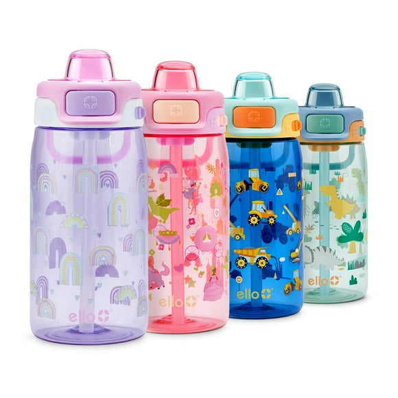 Botella de agua para niños Ello Pop & Fill 470 ml sin BPA