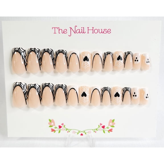 Halloween Love Square Press-On Nails By The Nail House NH - 24 Pieces