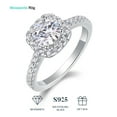thumbnail image 4 of CKT Exquisite Diamond 925 Sterling Silver Ring Plated with 18K White Gold 1ct Moissanite Wedding Engagement Ring for Women Fine Jewelry R13151, 4 of 9