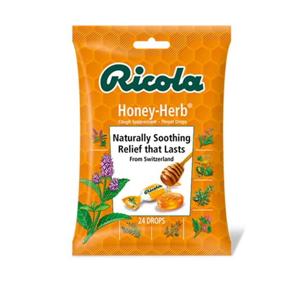 Ricola Honey Herb Cough Suppressant Throat Drops 24Count 3 oz Bags