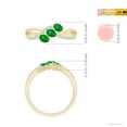 thumbnail image 5 of ANGARA Natural Oval Emerald Three Stone Bypass Ring with Diamonds in 14K Yellow Gold for Women (Size-4x3mm) | May Birthstone, Birthday, Anniversary, Jewelry Gift for Women | Natural Emerald Ring, 5 of 9