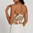 thumbnail image 5 of Zedker Women's Floral Tube Tops Ruffled Strapless Bandeau Sleeveless Loose Holiday Style Multicolor Plus L, 5 of 7