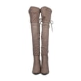 thumbnail image 4 of New Women Indulge Bella-I Faux Suede Over The Knee Hind Lace Up Block Heel Boot, 4 of 7