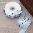 thumbnail image 1 of Nvzi Cinta azul de lunares, 2,5 cm x 23,2 metros de largo, ideal para envolver regalos, hacer lazos, coser cintas, como cinta decorativa o para manualidades de San Valentín. 1 unidad., 1 of 5