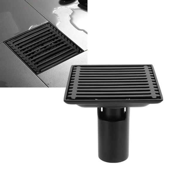Bathroom Floor Drain, Square Shaped Shower Drain 304 Stainless Steel  for Kitchen Bathroom, Garage