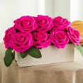 thumbnail image 2 of Artificial Flowers Red Roses Scheam 25Pcs Real Looking Fake Flowers Foam Roses w/Twig DIY Wedding Bouquets Centerpieces Baby Shower Party Home Decorations(Rose Red), 2 of 5