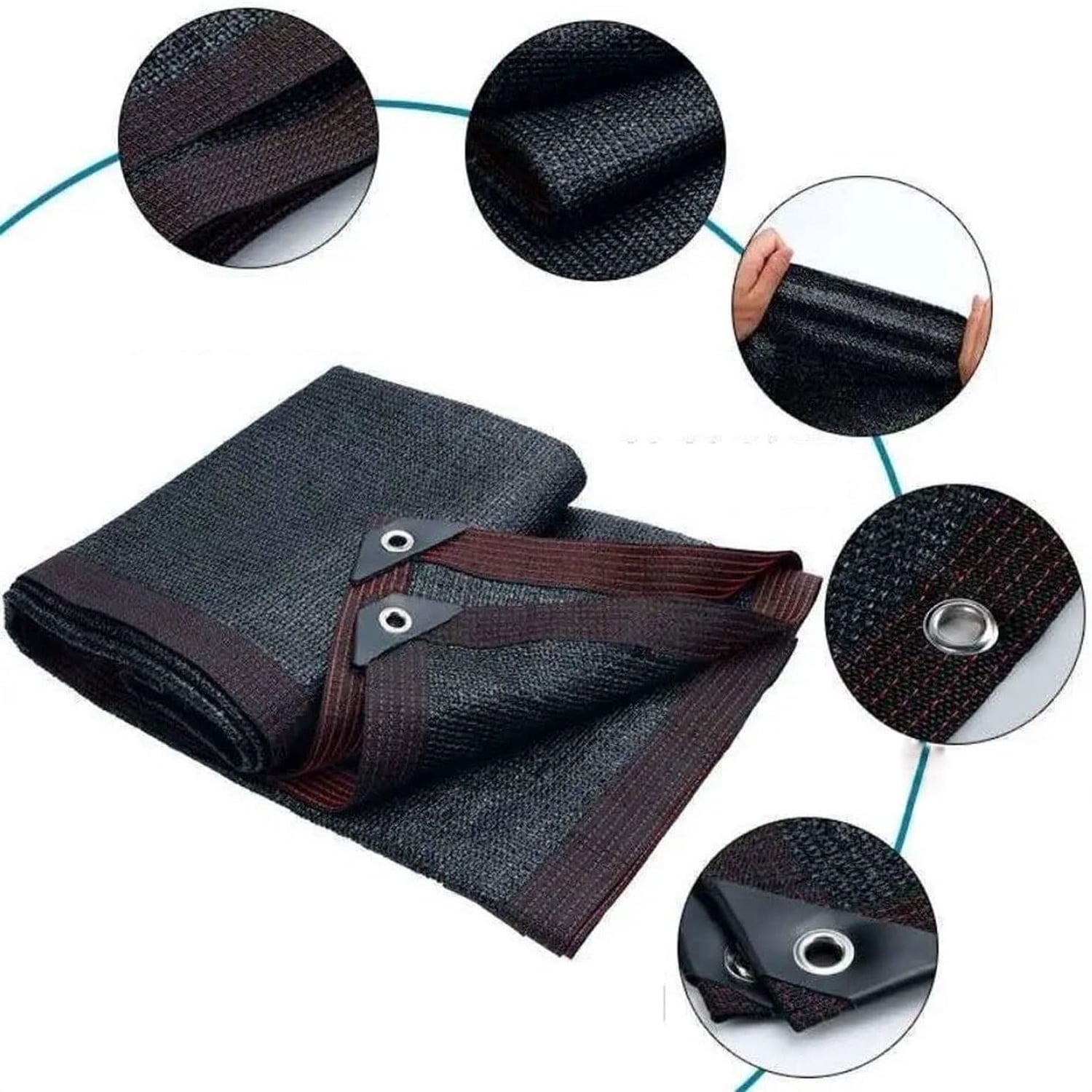 75% Black Shade Cloth with Grommets,Bexikou 2×4 Sun Shade Durable Outdoor Sunblock Net,Heat Resistant Fabric Shade Cover for Pergola, Patio, Garden, Plants, Greenhouse, Dog Kennel, Barn