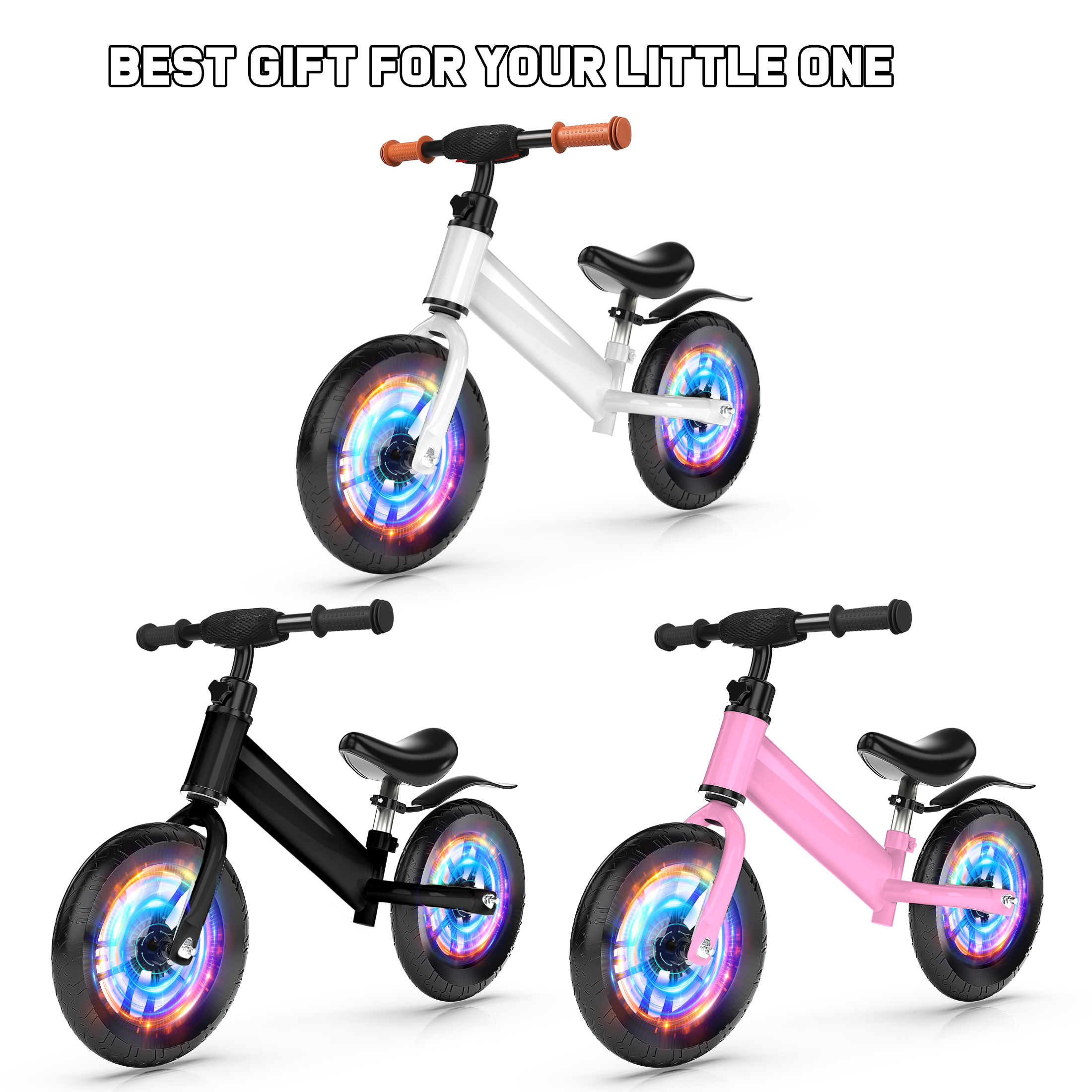 FAGINEY 12" Kids Balance Bike with Light-Up Wheels photo 6