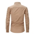 thumbnail image 4 of Miluxas Mens Linen Henley Shirts Long Sleeve Hippie Yoga Summer Beach Casual Henleys T-Shirt Khaki, 4 of 4