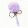 thumbnail image 4 of 26 Letter Purple Velvet Ball Pendant Letter Pendant Keychain Backpack Small Pendant Holiday Gift, 4 of 6