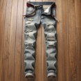 thumbnail image 3 of JUUYY Men's Slim-fit Ripped Tapered Biker Jeans Pants Distressed Destroyed Slim Fit Jean Ripped Holes Skinny Denim Pants Blue 34, 3 of 8