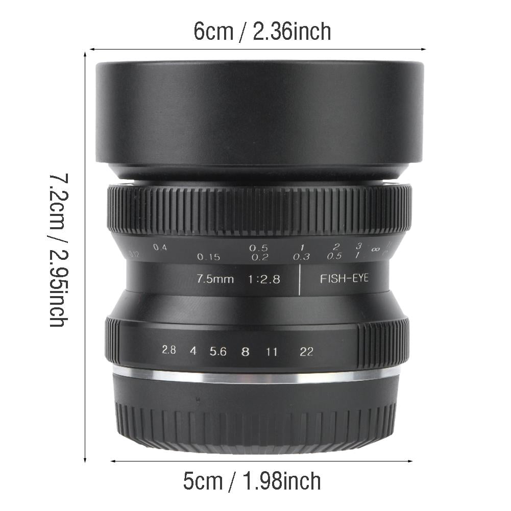 Ccdes Camera Fisheye Lens,Brightin Star 7.5mm f2.8 Super Wide Angle 180