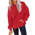 thumbnail image 2 of Yoodem Hoodies for Women Oversized Hoodie Women's Casual Pocket Hoodie Long Sleeve Fashion Rope Pullover Hoodie Top Womens Hoodies Red XL, 2 of 9