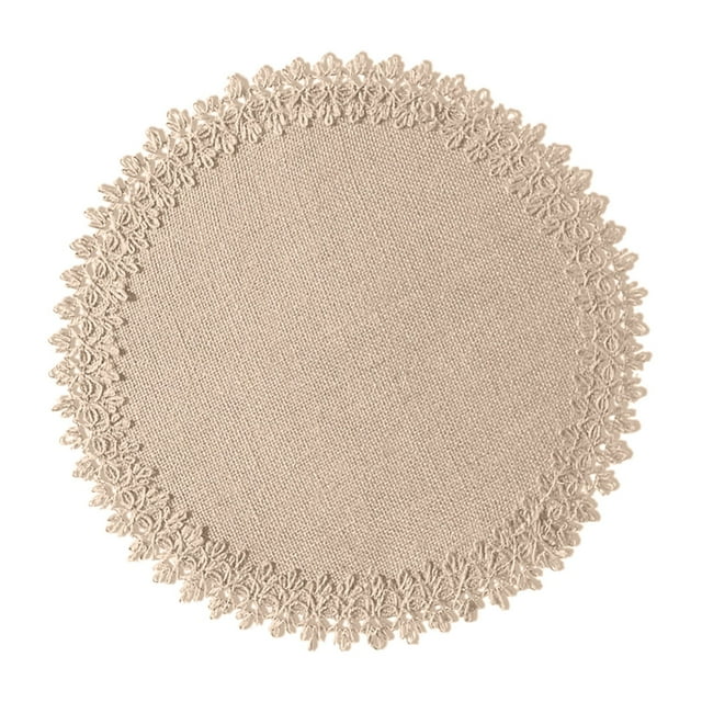 Napperons pour Table Ronde Ajourés Lavables Résistants à la Chaleur Isolants Napperon Nylon Spandex Rond 38 cm Ménage Cuisine Table