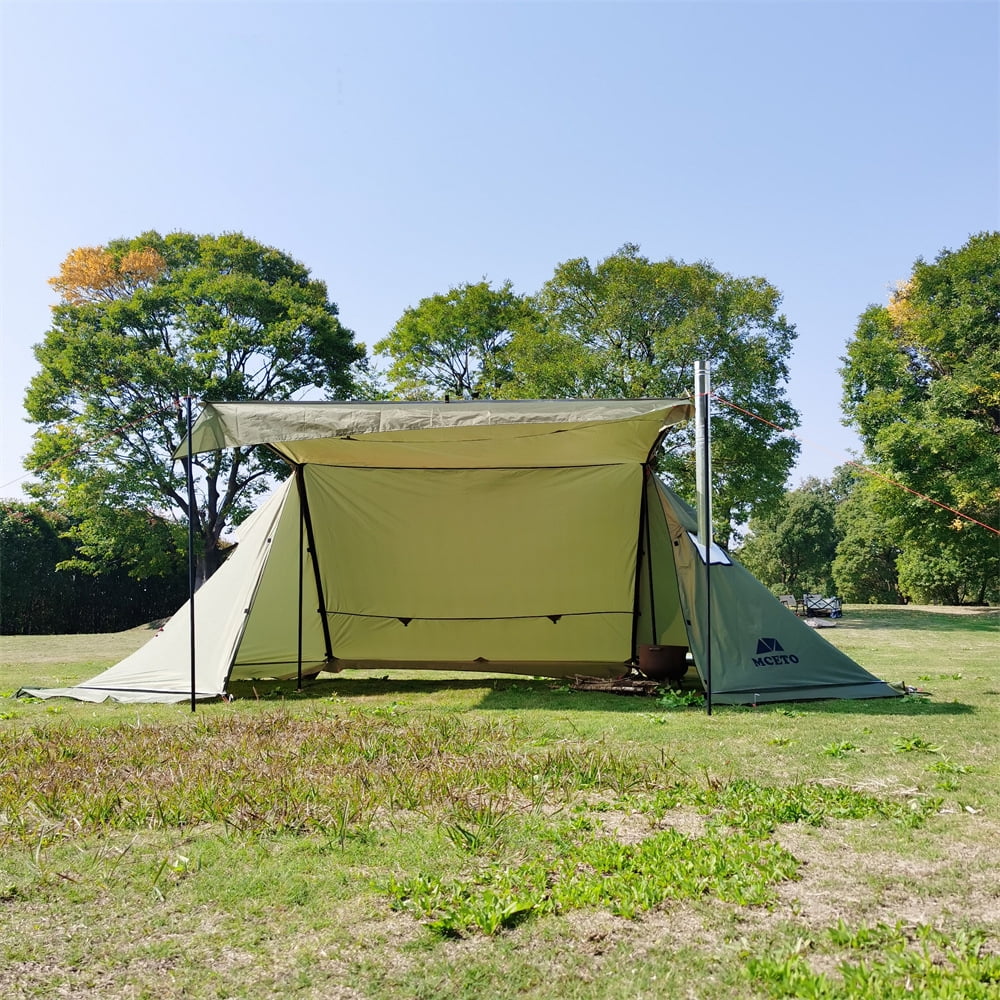 OWSOO Windproof Tent for Camping with Stove Jack and Sun Shelter, Ideal for  Fishing 