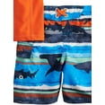 thumbnail image 3 of ZeroXposur Toddler Boys Orange & Blue Shark Rash Guard Shirt & Swim Trunks 2T, 3 of 3