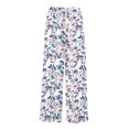 thumbnail image 4 of WTOBBY Women's Printed Wide Leg Casual Pants with Floral Design High Waist Drawstring Loose Fit and Side Pockets for Everyday Breathable Style ,Sky Blue 2XL, 4 of 6
