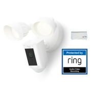 Ring_Floodlight_Cam Wired Plus with motion-activated 1080p HD video, White + Window sticker + VIECAM Cleaning Cloth