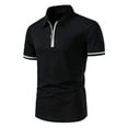 thumbnail image 1 of EGNMCR T-Shirts pour Hommes, Décontracté, Ajusté, Patchwork, Manches Courtes, Col Rabattu, Pull, T-Shirt, Blouse, Cadeaux pour Hommes, 1 of 8