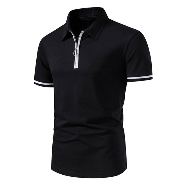 EGNMCR T-Shirts pour Hommes, Décontracté, Ajusté, Patchwork, Manches Courtes, Col Rabattu, Pull, T-Shirt, Blouse, Cadeaux pour Hommes