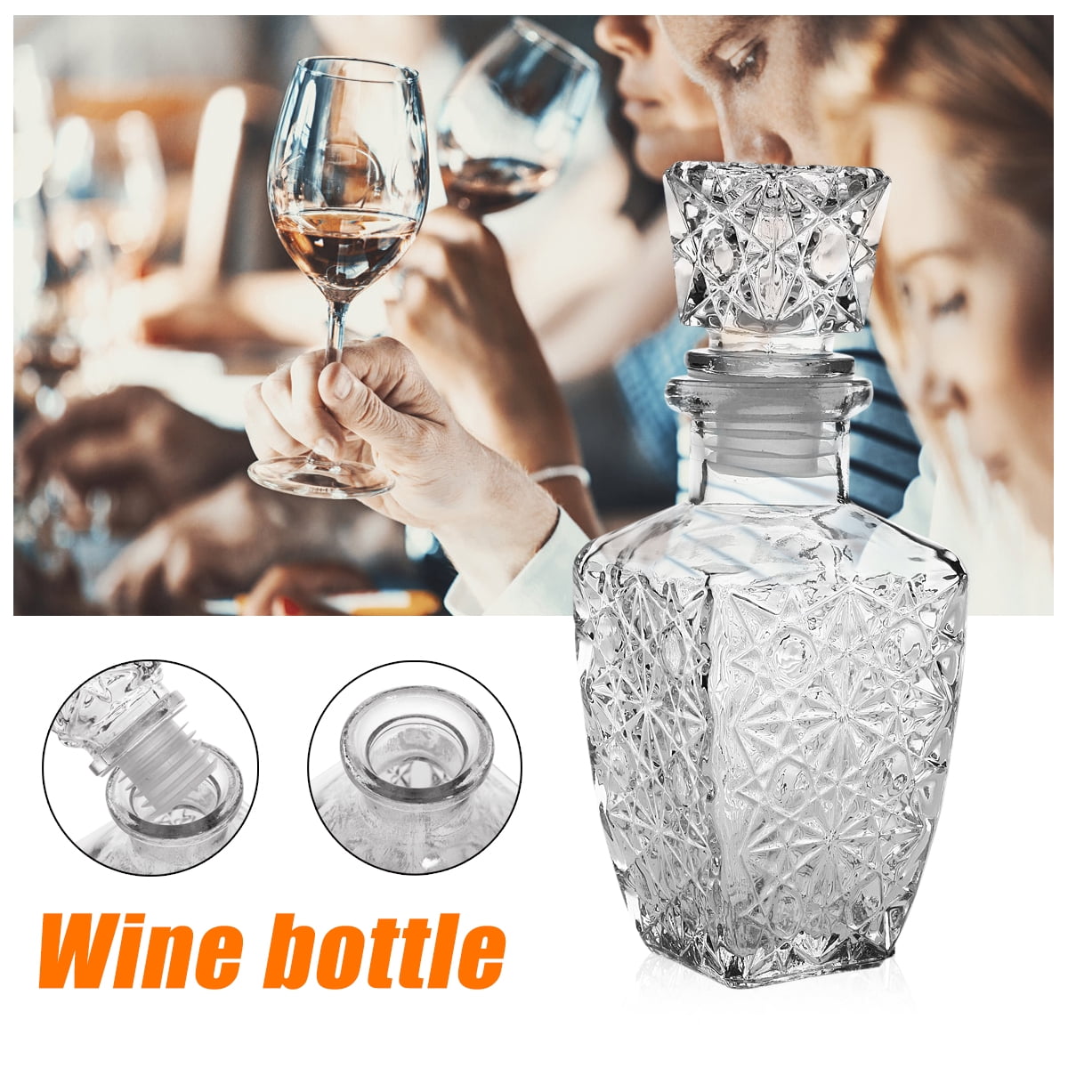 Glass Whiskey Liquor Wine Drinks Decanter Crystal Bottle Wine Gift 200ml