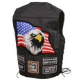 thumbnail image 1 of EVENT LEATHER - Mens Eagle Flag Pre-Patched (8 total Patches) Side Lace Leather Vest (3X-Large), 1 of 4