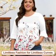 thumbnail image 5 of Camiseta Blingfit para mujer, manga 3/4, elegante, casual, 5 of 5