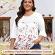 thumbnail image 5 of Camiseta Blingfit para mujer, manga 3/4, elegante, casual, 5 of 5