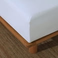 thumbnail image 3 of 100%Linen Solid Color Simple Fitted Sheets(Full,White), 3 of 5
