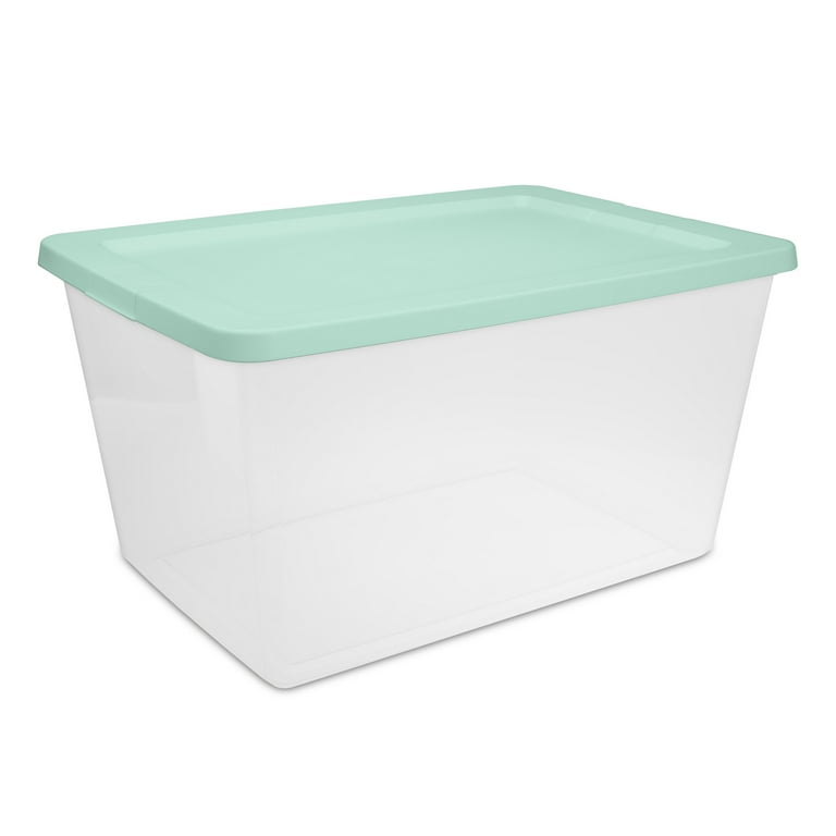 Sterilite 58 Quart Storage Box, Clear Plastic Storage Bin with