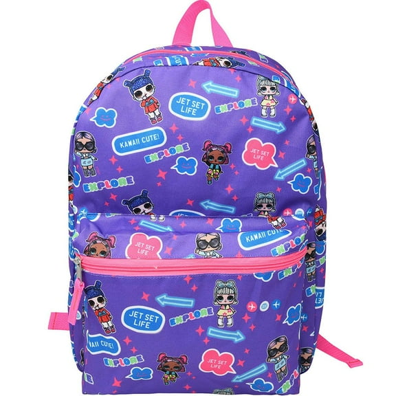 L.O.L Surprise All Over Print Large 16" Backpack Purple