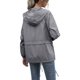 thumbnail image 2 of Sonducket Chubasquero ligero para mujer, impermeable, con capucha, cortavientos para exteriores, plegable, para senderismo, Camping, trajes para mujer Prendas para la parte del cuerpo Gris oscuro S, 2 of 6