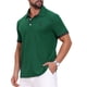 thumbnail image 5 of Camiseta polo de piqué para hombres Inspire Chic para el Día del Padre, con patrón y contraste de color, camiseta de golf, verde, 5 of 6
