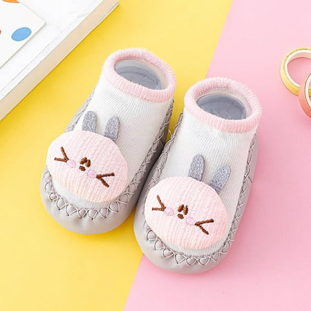 

Quealent Winter Booties For Baby Boy Baby Cozy Fleece Booties Warm Lined Stay On Baby Boy Girl House Slippers Fluffy Sock Booties Gray 6 Months