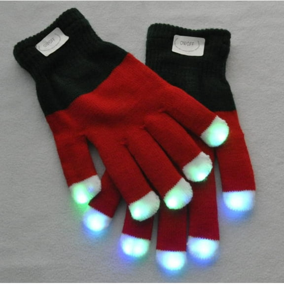 LINLIN Led Gloves, Light Up Gloves LED Skeleton Gloves Light Up Hand Gloves Multicolor Flashing LDE Gloves Finger Lights Finger Lights for Party
